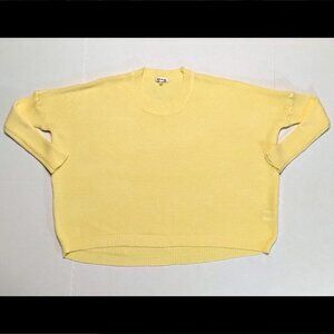S/M Miracle USA Light Yellow Long Sleeve Sweater Oversized Cotton Wool